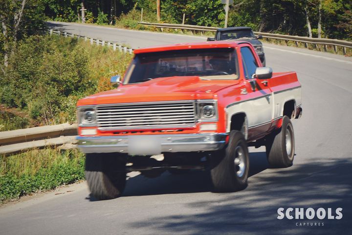 Orange-red square body